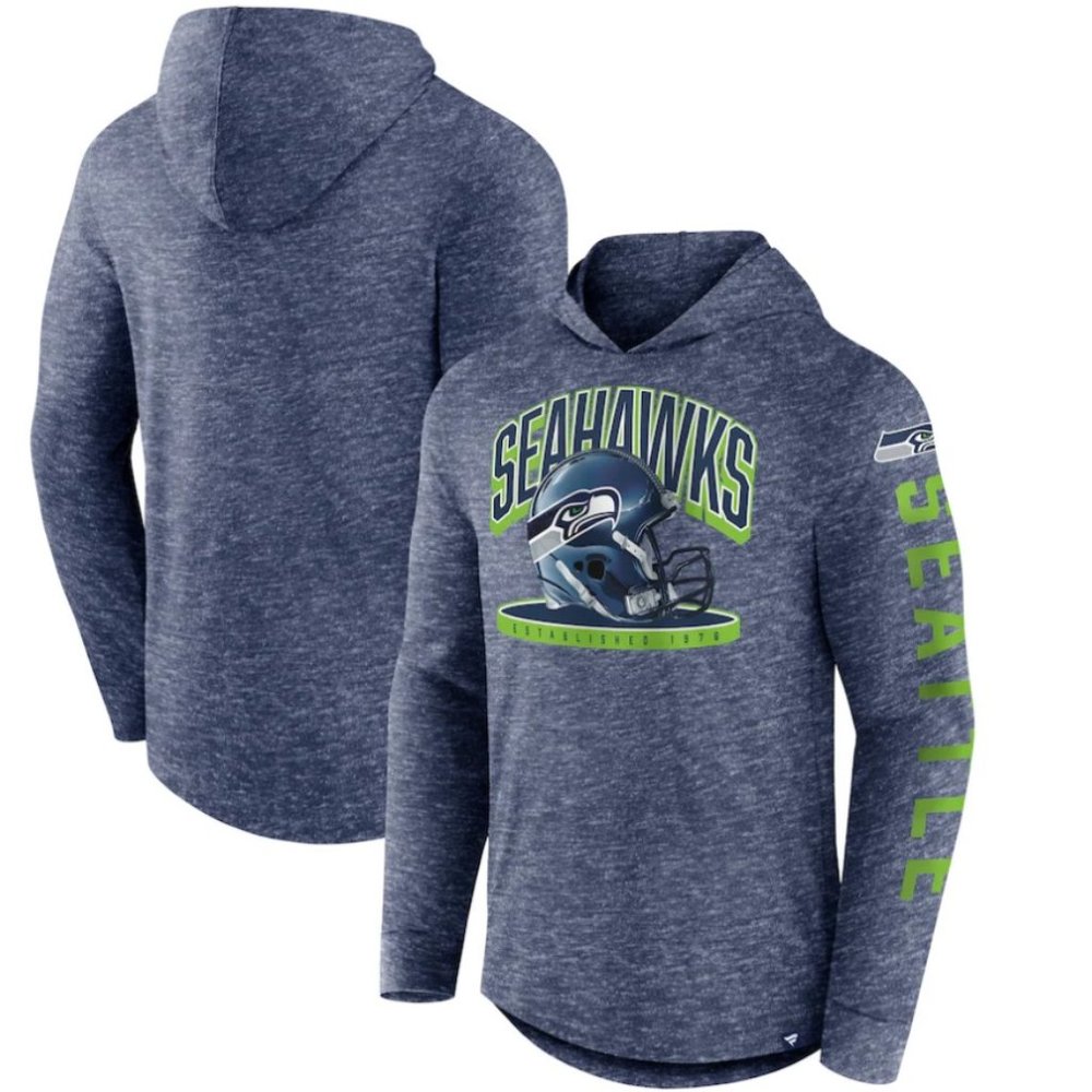 NFL Football Seattle Seahawks Fanatics Branded Helmet Long Sleeve Hoodie T Shirt